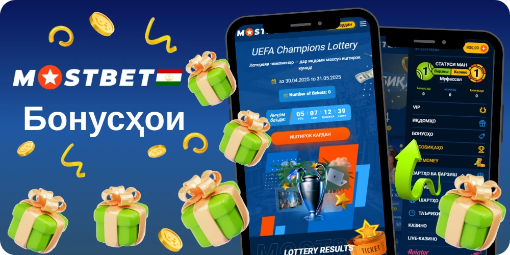 Бонус онлайн Mostbet